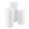 VEVOR Wedding Flower Stand, 3PCS 23.62/29.53/35.43 inch Round Cylinder Plinth, White Pedestal Stand with PVC Lid, Cylindrical Pedestal Stands for Wedding, Party, Birthday, Art Decor, 33.07 lbs Load