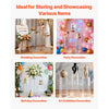 VEVOR Wedding Flower Stand, 3PCS 23.62/29.53/35.43 inch Round Cylinder Plinth, Clear Pedestal Stand with Transparent Acrylic Lid, Cylindrical Pedestal Stands for Wedding, Party, Birthday, Art Decor