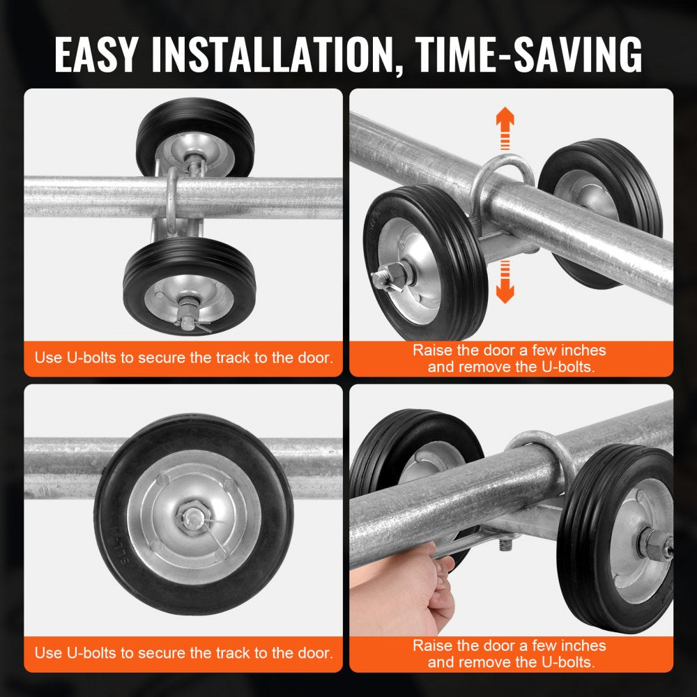 VEVOR Sliding Gate Kit, 6” Rolling Gate Hardware Kit, Universal Sliding Gate Rollers Track Wheels, Heavy Duty Sliding Gate Guide Roller for Sliding Gates and Rolling Door,600 lbs Max. Load,Black