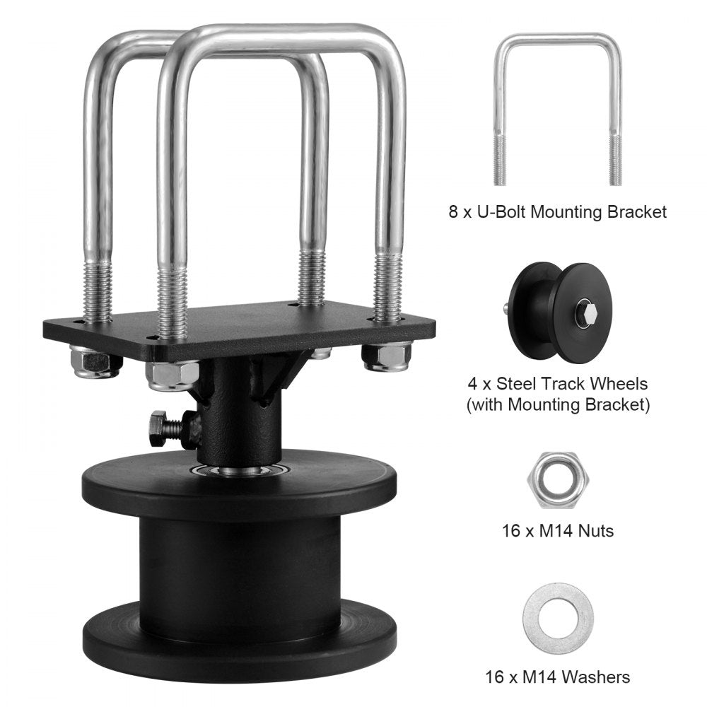 VEVOR Sliding Gate Kit, Rolling Gate Hardware Kit w/ H-Shaped Wheel Groove for Cantilever Sliding Gates and Rolling Door, Sliding Gate Rollers w/ 4 Track Wheels, Heavy Duty Sliding Roller,Black