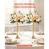 VEVOR 16 PCS Wedding Flower Vase, 15 in Tall Flower Table Centerpieces, Crystal Banquet Vases Easy Installation, Electroplated Versatile Arrangement Stand for Party Events Home Decor Reception, Gold