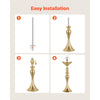 VEVOR 16 PCS Wedding Flower Vase, 15 in Tall Flower Table Centerpieces, Crystal Banquet Vases Easy Installation, Electroplated Versatile Arrangement Stand for Party Events Home Decor Reception, Gold