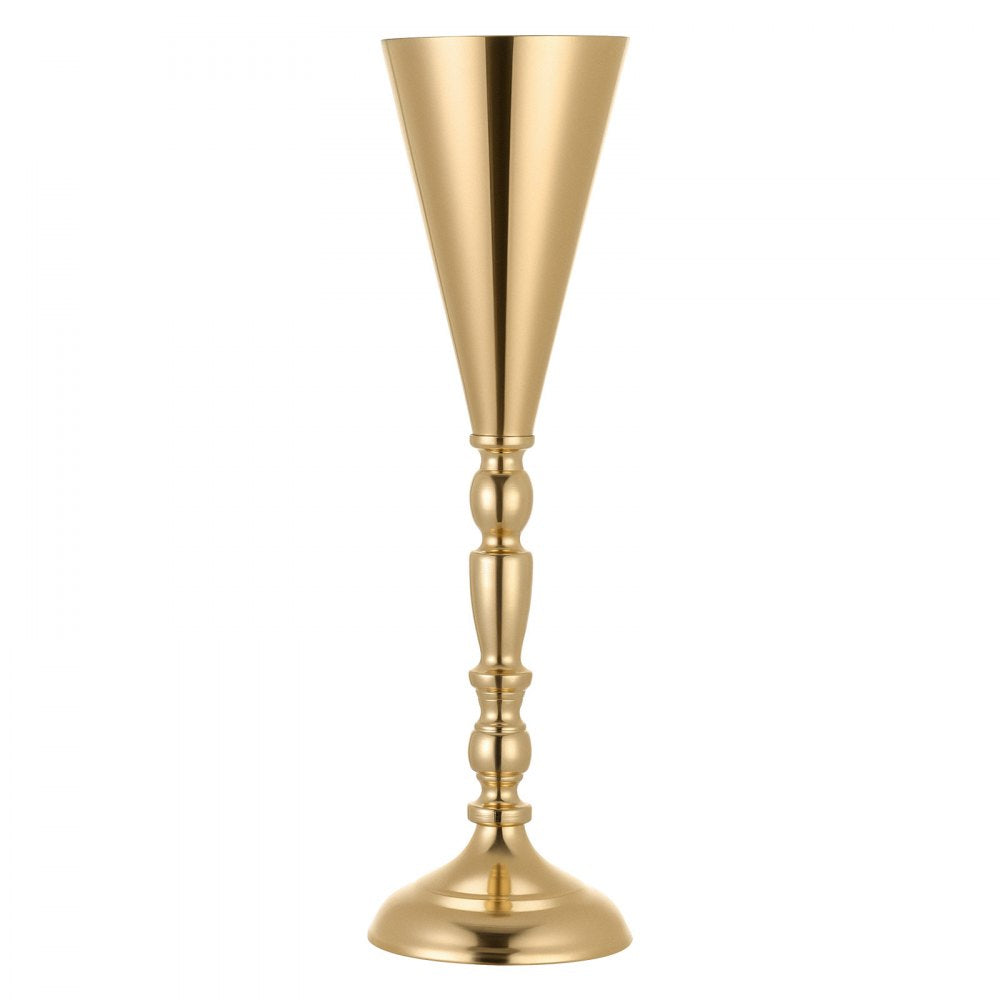 VEVOR 20 PCS Wedding Flower Vase, 16.9 in Tall Trumpet Flower Table Centerpieces, Banquet Vases Easy Installation, Electroplated Versatile Arrangement Stand for Party Events Home Decor Reception, Gold