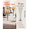 VEVOR 4 PCS Crystal Wedding Flower Vase, 20 in Tall Flower Table Centerpieces, Crystal Cylinder Banquet Vases Easy Installation, Versatile Arrangement Stand for Party Events Room Home Decor, Silver