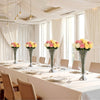 VEVOR 4 PCS Crystal Wedding Flower Vase, 20 in Tall Flower Table Centerpieces, Crystal Cylinder Banquet Vases Easy Installation, Versatile Arrangement Stand for Party Events Room Home Decor, Silver