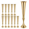 VEVOR 12 PCS Wedding Flower Vase, 21.7 in Tall Trumpet Flower Table Centerpieces, Banquet Vases Easy Installation, Electroplated Versatile Arrangement Stand for Party Events Home Decor Reception, Gold