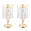 VEVOR 20PCS 43cm/16.9” Tall Crystal Wedding Flower Stand, Metal Wedding Centerpiece Vase, Gold Flower Holders Floral Display Rack for Tables Wedding Dinner Party, Ceremony Birthday Event Decor