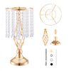 VEVOR 20PCS 43cm/16.9” Tall Crystal Wedding Flower Stand, Metal Wedding Centerpiece Vase, Gold Flower Holders Floral Display Rack for Tables Wedding Dinner Party, Ceremony Birthday Event Decor