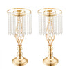 VEVOR 12PCS 49cm/19.3” Tall Crystal Wedding Flower Stand, Metal Wedding Centerpiece Vase, Gold Flower Holders Floral Display Rack for Tables Wedding Dinner Party, Ceremony Birthday Event Decor