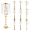 VEVOR 10PCS 55cm/21.65” Tall Crystal Wedding Flower Stand, Metal Wedding Centerpiece Vase, Gold Flower Holders Floral Display Rack for Tables Wedding Dinner Party, Ceremony Birthday Event Decor