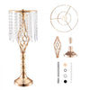 VEVOR 10PCS 55cm/21.65” Tall Crystal Wedding Flower Stand, Metal Wedding Centerpiece Vase, Gold Flower Holders Floral Display Rack for Tables Wedding Dinner Party, Ceremony Birthday Event Decor