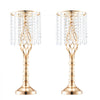 VEVOR 2PCS 55cm/21.65” Tall Crystal Wedding Flower Stand, Metal Wedding Centerpiece Vase, Gold Flower Holders Floral Display Rack for Tables Wedding Dinner Party, Ceremony Birthday Event Decor