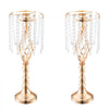VEVOR 2PCS 55cm/21.65” Tall Crystal Wedding Flower Stand, Metal Wedding Centerpiece Vase, Gold Flower Holders Floral Display Rack for Tables Wedding Dinner Party, Ceremony Birthday Event Decor