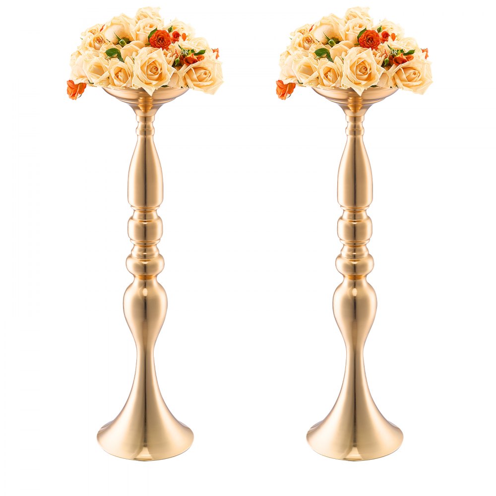 VEVOR 24PCS 50cm/19.7” Tall Wedding Flower Vase, Metal Wedding Centerpiece, Gold Floral Arrangement Stand Display Rack for Tables Wedding Dinner Party, Anniversary Ceremony Birthday Event Decor