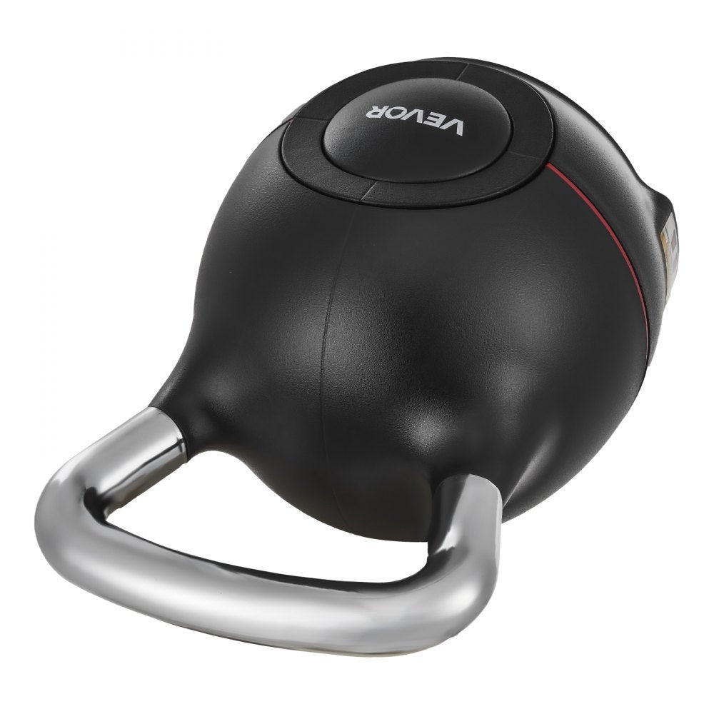 VEVOR Kettlebell, Adjustable Kettlebell with 7 Weight Levels (5, 11.5, 18, 24.5, 31, 37.5, 44 lbs), Die-Cast Aluminum and ABS Material, for Grip Strength Training, Full-body Workout & Cross-Training
