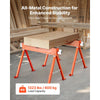 VEVOR Saw Horses, 2 Pack Folding Work Horses, 1323 lbs Load Capacity Sawhorse with Heavy Duty Legs, All-Metal Portable Saw Horse with Non-Slip Foot Pads, for Woodworking, Carpenters & Contractors
