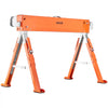 VEVOR Saw Horses, 2 Pack Folding Work Horses, 1800 lbs Load Capacity Sawhorse with Heavy Duty Legs, Adjustable Height Saw Horse with Non-Slip Foot Pads, for Woodworking, Carpenters & Contractors