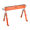 VEVOR Saw Horses, 2 Pack Folding Work Horses, 1800 lbs Load Capacity Sawhorse with Heavy Duty Legs, Adjustable Height Saw Horse with Non-Slip Foot Pads, for Woodworking, Carpenters & Contractors
