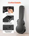 VEVOR Electric Guitar Hard Case, 42.2 Inch, Wooden Hard-Shell Protective Carrying Case with Lock Latch, Sponge Lining, Keys, Accessory Compartment, Water-Resistant, for 39 Inch Les Paul Guitars, Black