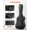 VEVOR Acoustic Guitar Hard Case, 47.1 Inch, Hard-Shell Protective Travel Carrying Case with Accessory Compartment, Foam Padding, Portable Handle, Shoulder Straps, for 41 Inch Acoustic Guitars, Black