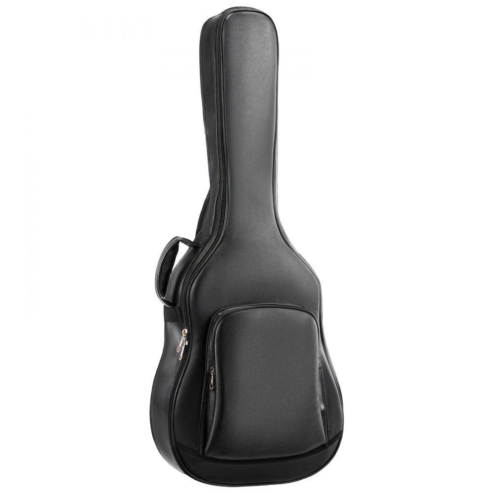 VEVOR Acoustic Guitar Hard Case, 47.1 Inch, Hard-Shell Protective Travel Carrying Case with Accessory Compartment, Foam Padding, Portable Handle, Shoulder Straps, for 41 Inch Acoustic Guitars, Black