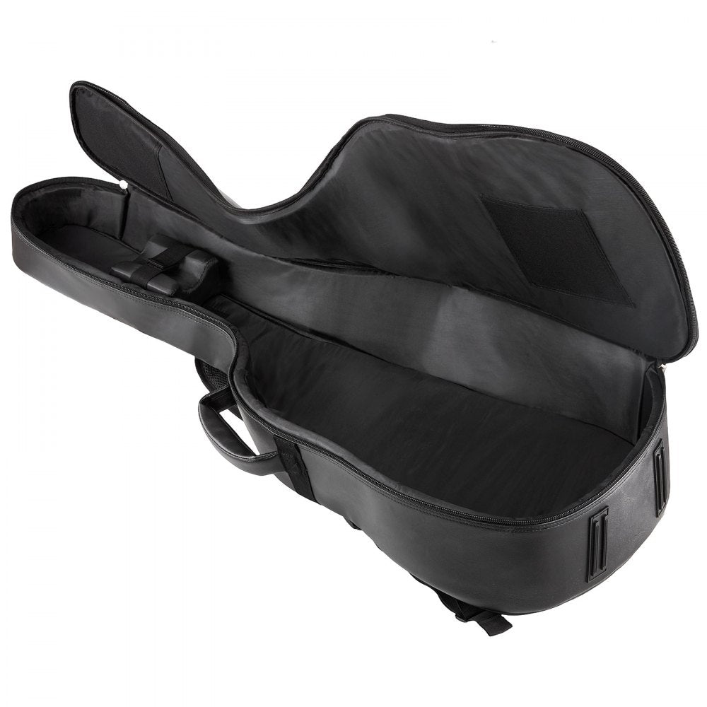 VEVOR Acoustic Guitar Hard Case, 47.1 Inch, Hard-Shell Protective Travel Carrying Case with Accessory Compartment, Foam Padding, Portable Handle, Shoulder Straps, for 41 Inch Acoustic Guitars, Black