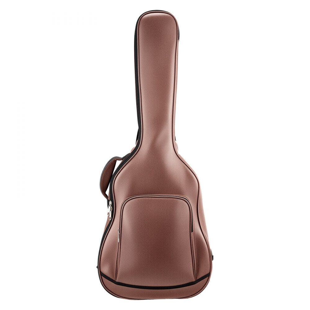 VEVOR Acoustic Guitar Hard Case, 47.1 Inch, Hard-Shell Protective Travel Carrying Case with Accessory Compartment, Foam Padding, Portable Handle, Shoulder Straps, for 41 Inch Acoustic Guitars, Brown