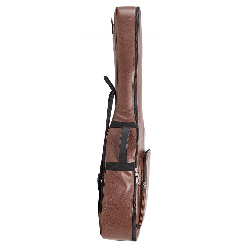 VEVOR Acoustic Guitar Hard Case, 47.1 Inch, Hard-Shell Protective Travel Carrying Case with Accessory Compartment, Foam Padding, Portable Handle, Shoulder Straps, for 41 Inch Acoustic Guitars, Brown