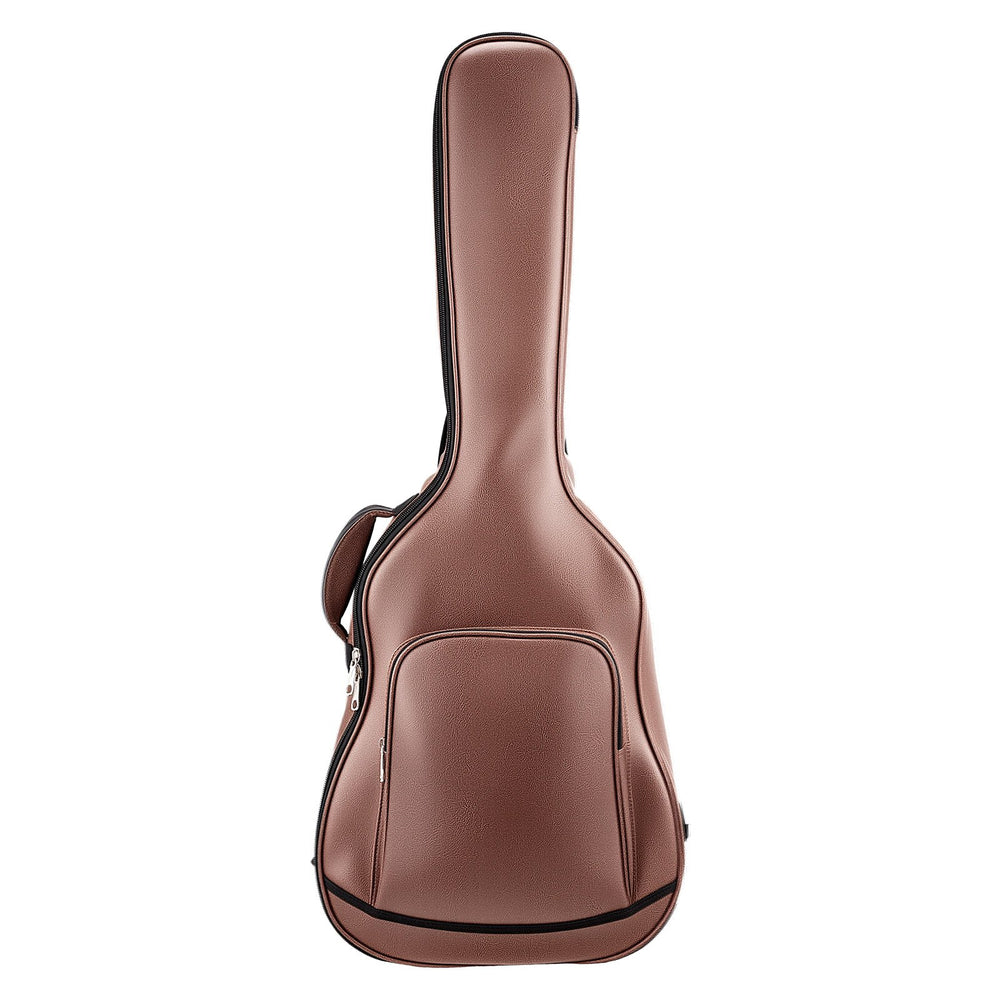 VEVOR Acoustic Guitar Hard Case, 47.1 Inch, Hard-Shell Protective Travel Carrying Case with Accessory Compartment, Foam Padding, Portable Handle, Shoulder Straps, for 41 Inch Acoustic Guitars, Brown