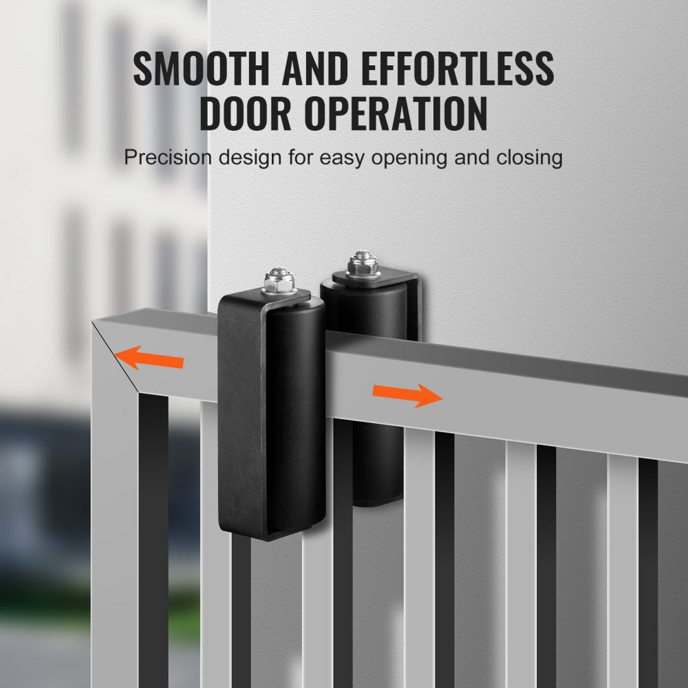 VEVOR Sliding Gate Kit, 6” Rolling Gate Hardware Kit C-type Bracket, Heavy Duty Sliding Gate Rollers for Connect Tracks Door Frames,Sliding Gate Guide Roller for Sliding Gates and Rolling Door,Black
