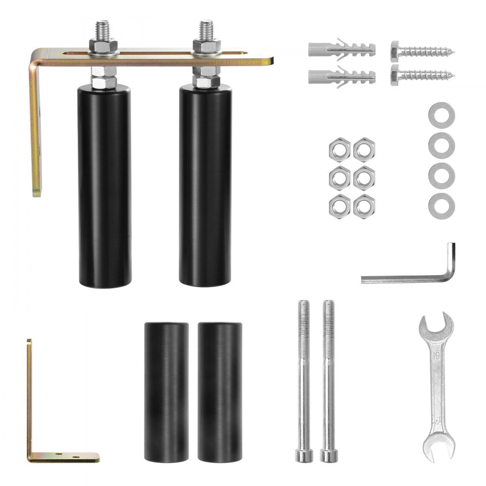 VEVOR Sliding Gate Kit, 6” Rolling Gate Hardware Kit with L-Bracket, Universal Adjustable Sliding Gate Rollers, Heavy Duty Black Sliding Gate Guide Roller for Sliding Gates and Rolling Door