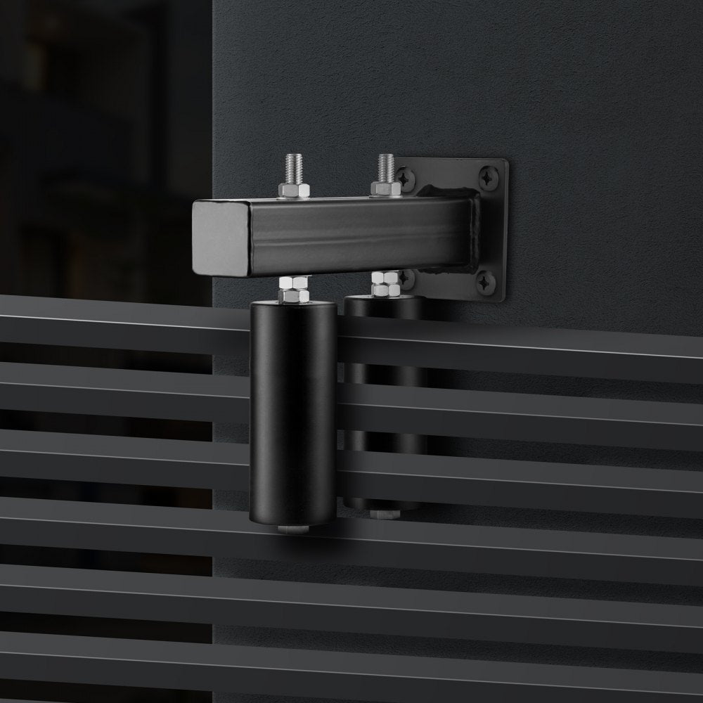 VEVOR Sliding Gate Kit, 6” Rolling Gate Hardware Kit with T-Bracket, Universal Adjustable Sliding Gate Rollers, Heavy Duty Black Sliding Gate Guide Roller for Sliding Gates and Rolling Door