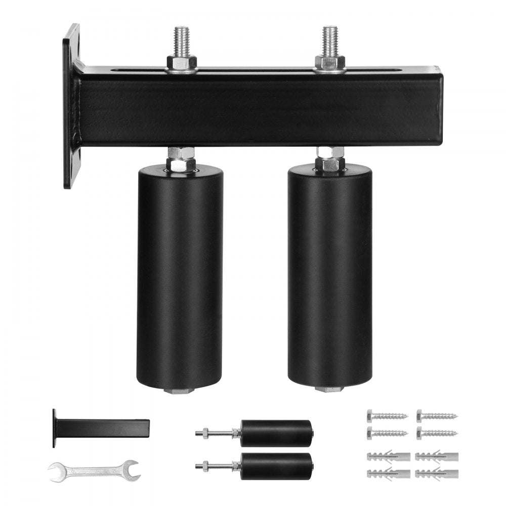 VEVOR Sliding Gate Kit, 6” Rolling Gate Hardware Kit with T-Bracket, Universal Adjustable Sliding Gate Rollers, Heavy Duty Black Sliding Gate Guide Roller for Sliding Gates and Rolling Door