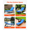 VEVOR Chaise Lounge Cushion, 72 x 21 x 3 in, Outdoor Lounge Chair Cushions, Waterproof & Fade-Resistant, Sun Lounger Replacement Cushions with Ties, Patio Lounger Pads for Pool Deck Lawn, Blue