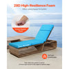 VEVOR Chaise Lounge Cushion, 72 x 21 x 4 in, Set of 2 Outdoor Lounge Chair Cushions, Waterproof & Fade-Resistant, Sun Lounger Cushions with Ties, Thick Patio Lounger Pads for Pool Deck, Teal Color