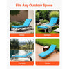 VEVOR Chaise Lounge Cushion, 72 x 21 x 4 in, Set of 2 Outdoor Lounge Chair Cushions, Waterproof & Fade-Resistant, Sun Lounger Cushions with Ties, Thick Patio Lounger Pads for Pool Deck, Teal Color