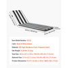 VEVOR Chaise Lounge Cushion, 74 x 22 x 3 in, Set of 2 Outdoor Lounge Chair Cushions, Waterproof & Fade-Resistant Sun Lounger Cushions with Ties, Patio Lounger Pads for Pool Deck, Black & White Stripes