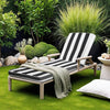 VEVOR Chaise Lounge Cushion, 74 x 22 x 3 in, Set of 2 Outdoor Lounge Chair Cushions, Waterproof & Fade-Resistant Sun Lounger Cushions with Ties, Patio Lounger Pads for Pool Deck, Black & White Stripes