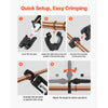 VEVOR 5PCS VUS Pressing Kit, 4PCS Press Rings (1/2", 3/4", 1", 1-1/4") & R8 Actuator - Compatible with ProPress Copper Pipes, Work with 32KN Standard Press Tools for 180° Operation