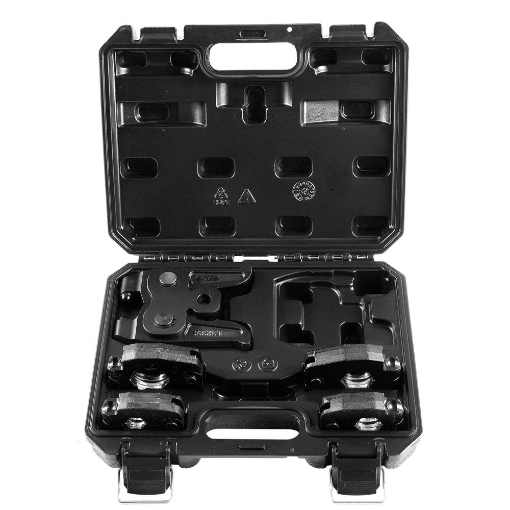 VEVOR 5PCS VUS Pressing Kit, 4PCS Press Rings (1/2", 3/4", 1", 1-1/4") & R8 Actuator - Compatible with ProPress Copper Pipes, Work with 32KN Standard Press Tools for 180° Operation