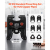 VEVOR 7PCS VUS Pressing Kit with 4 Press Jaws, 2 Press Rings & 1 Actuator, Fits 1/2" to 2" Copper Pipes, Compatible with ProPress, Work with 32KN Standard & Extended Press Tools for 180°  Operation
