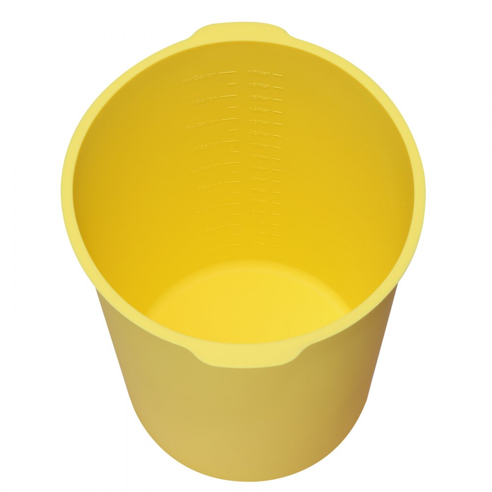 VEVOR 2 Pcs 5 Gallon Bucket Liner for Concrete Mix, Reusable Silicone Mortar Bucket Liner for Thinset Paint Concrete Epoxy Mixing, Heavy-duty Grout Mixer Insert with Measurements, Blue & Yellow