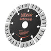 VEVOR Diamond Blades 5 inch, 5-Pack Wall Chaser Saw Blade Cutting Blade, 0.79 in Arbor, High-Hardness Diamond Segments, 65Mn Steel Core, Dry Wet Cutting, Clean Edges for Concrete Brick Stone Cement