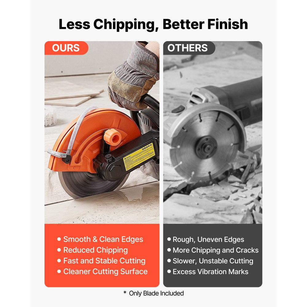 VEVOR Diamond Blades 12 inch, 3-Pack Concrete Saw Blade Set, 1 in Arbor, High-Hardness Diamond Segments, 65Mn Steel Core, Dry Wet Cutting, Clean Edges for Concrete, Masonry, Brick, Stone, Granite