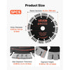 VEVOR Diamond Blades 6.3 inch, 5-Pack Wall Chaser Saw Blade Cutting Blade, 0.87 in Arbor, High-Hardness Diamond Segments, 65Mn Steel Core, Dry Wet Cutting, Clean Edges for Concrete Brick Stone Cement