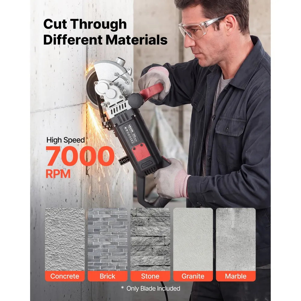 VEVOR Diamond Blades 6.3 inch, 5-Pack Wall Chaser Saw Blade Cutting Blade, 0.87 in Arbor, High-Hardness Diamond Segments, 65Mn Steel Core, Dry Wet Cutting, Clean Edges for Concrete Brick Stone Cement
