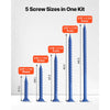 VEVOR Concrete Screws, 3/16 inch, 100 PCS 5 Different Lengths, Phillips Head, Masonry Screws with Drill Bits, Carbon Steel with Blue Coating, for Anchoring to Concrete, Masonry, Block, Brick and Wood