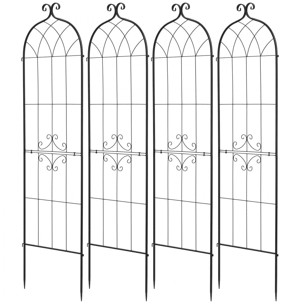 VEVOR Garden Trellis, 71 x 20 inch Rose Trellis, 4 Packs Garden Flower Rose Trellises with Powder-Coated Finish & Convenient Locking Design, Plant Support Trellises for Flowers, Vegetables, Roses