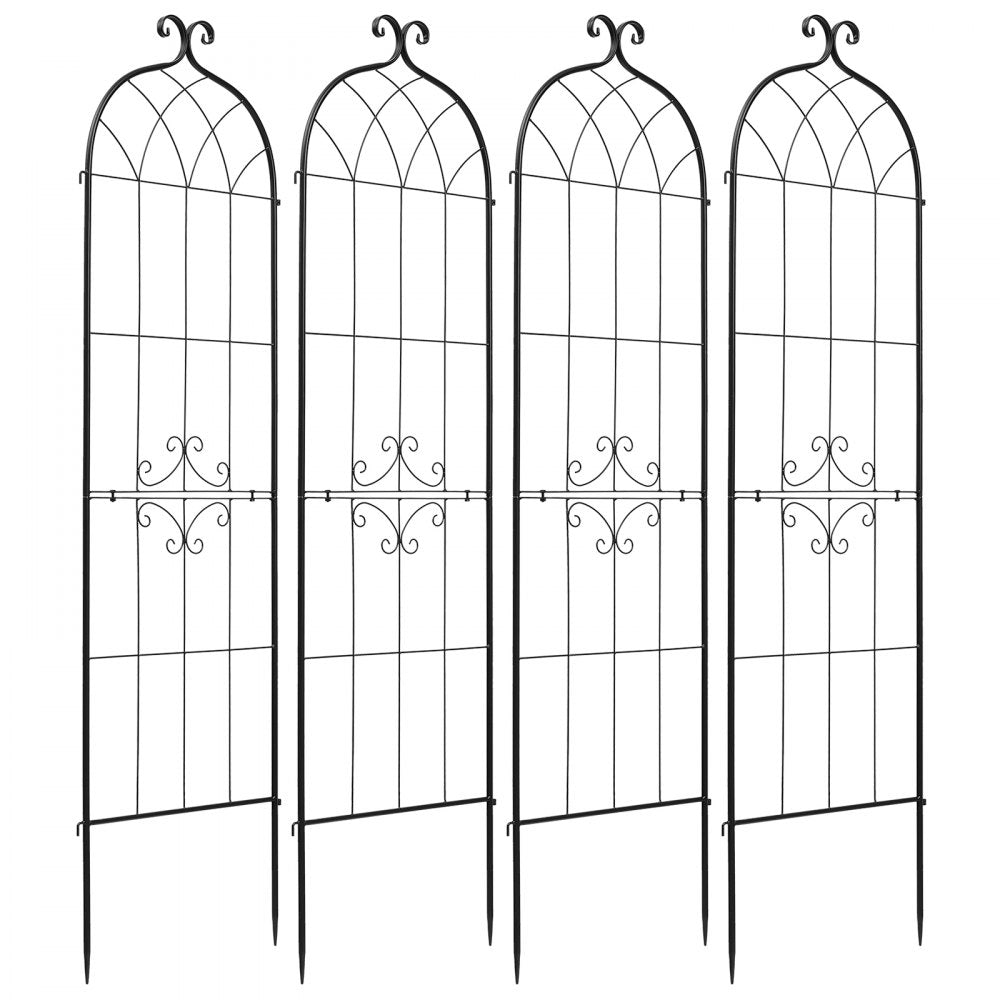 VEVOR Garden Trellis, 71 x 20 inch Rose Trellis, 4 Packs Garden Flower Rose Trellises with Powder-Coated Finish & Convenient Locking Design, Plant Support Trellises for Flowers, Vegetables, Roses