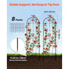 VEVOR Garden Trellis, 71 x 20 inch Rose Trellis, 8 Packs Garden Flower Rose Trellises with Powder-Coated Finish & Convenient Locking Design, Plant Support Trellises for Flowers, Vegetables, Roses